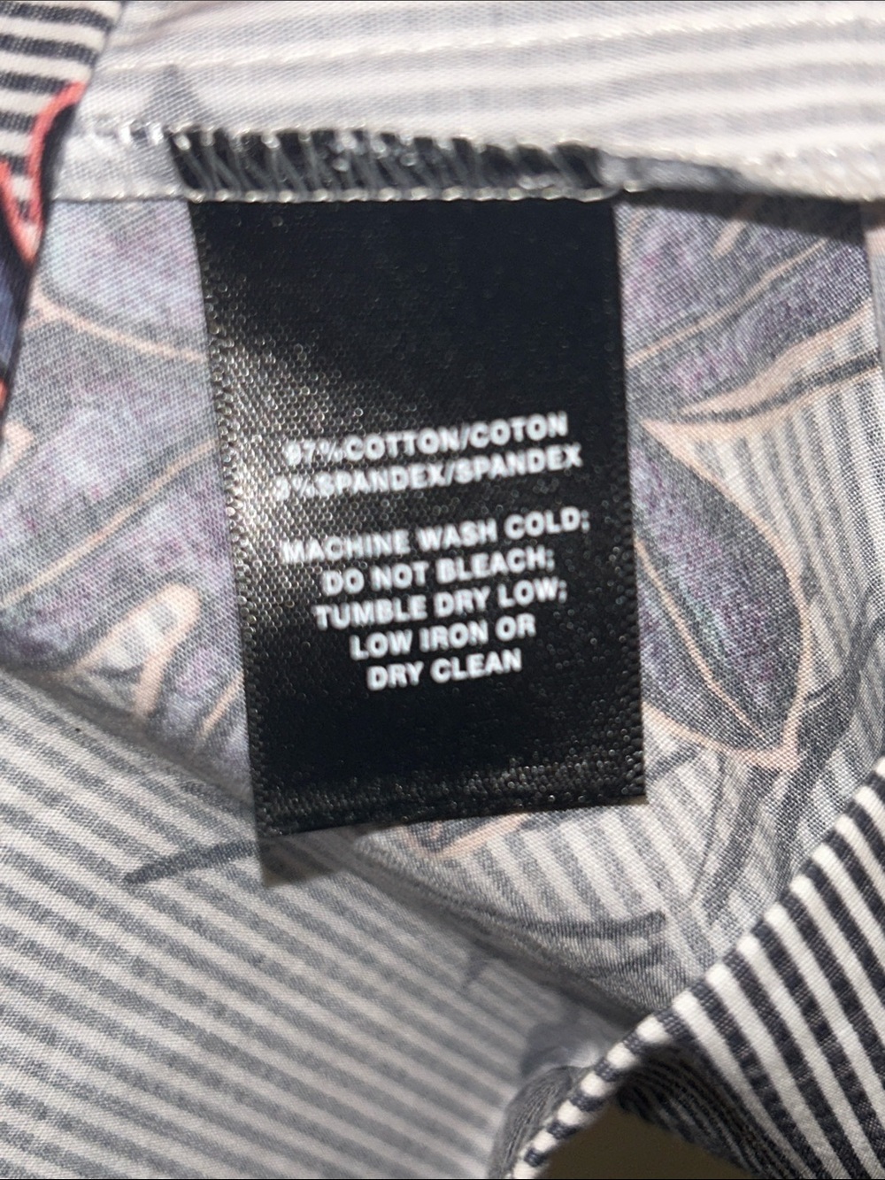 Lafayette 148 New York Floral Pinstripe Shirt Dress in Gray, Navy and Beige - Picture 5 of 5